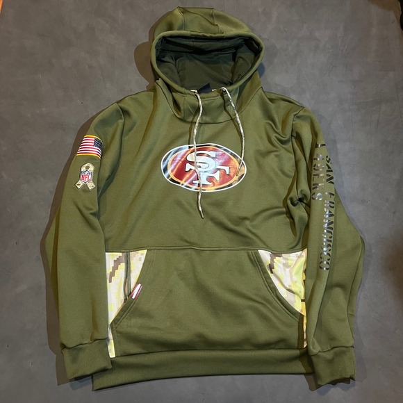 Nike Other - Nike NFL San Francisco 49ers Salute to Service Therma-FIT Hoodie Mens XL Olive